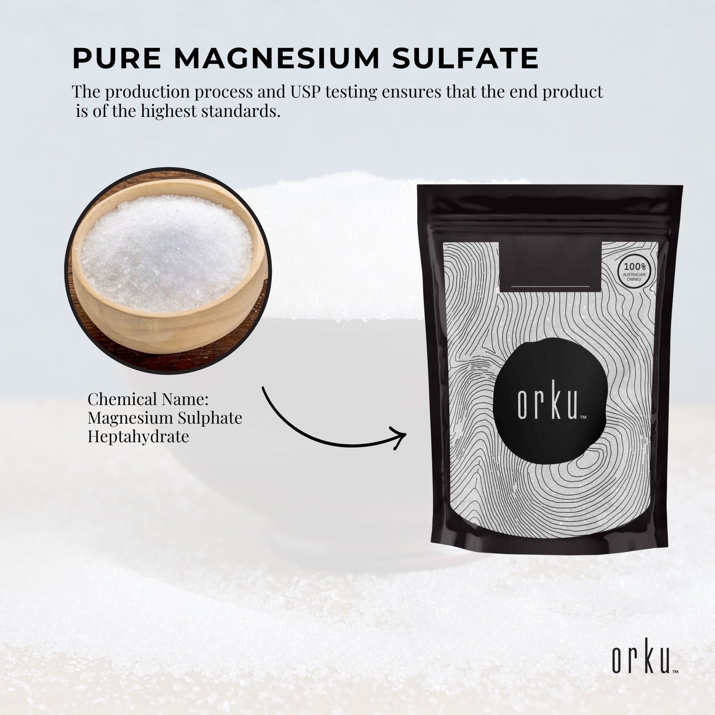 Orku Epsom Salt - USP Grade Magnesium Sulfate Body Bath Salts-3